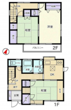 桶川市西、中古一戸建ての間取り画像です