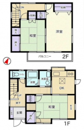 桶川市西、中古一戸建ての間取り画像です