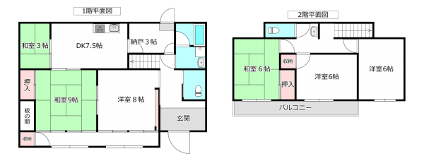 桶川市坂田西、中古一戸建ての間取り画像です