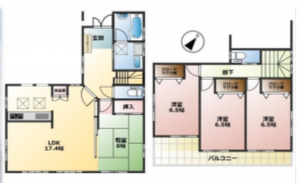 北本市東間、中古一戸建ての間取り画像です