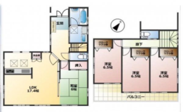 北本市東間、中古一戸建ての間取り画像です