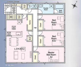 北本市緑、新築一戸建ての間取り画像です