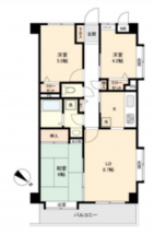 桶川市北、マンションの間取り画像です