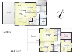北本市宮内、新築一戸建ての間取り画像です