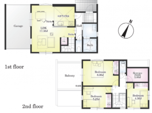 北本市宮内、新築一戸建ての間取り画像です