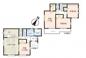 北本市宮内、新築一戸建ての間取り画像です