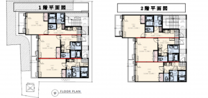 桶川市西、収益物件/アパートの間取り画像です