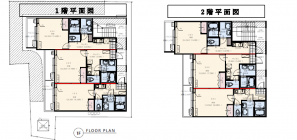 桶川市西、収益物件/アパートの間取り画像です