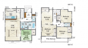 桶川市北、新築一戸建ての間取り画像です