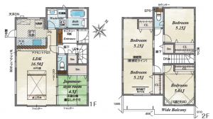 北本市東間、新築一戸建ての間取り画像です