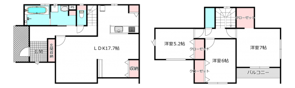 北本市中丸、新築一戸建ての間取り画像です
