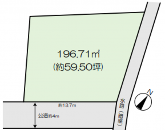 桶川市坂田西、土地の間取り画像です