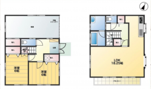 北本市東間、中古一戸建ての間取り画像です