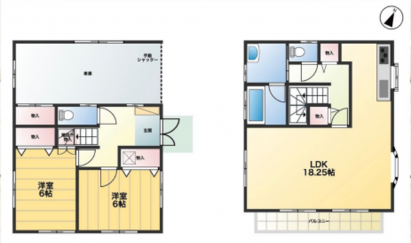 北本市東間、中古一戸建ての間取り画像です