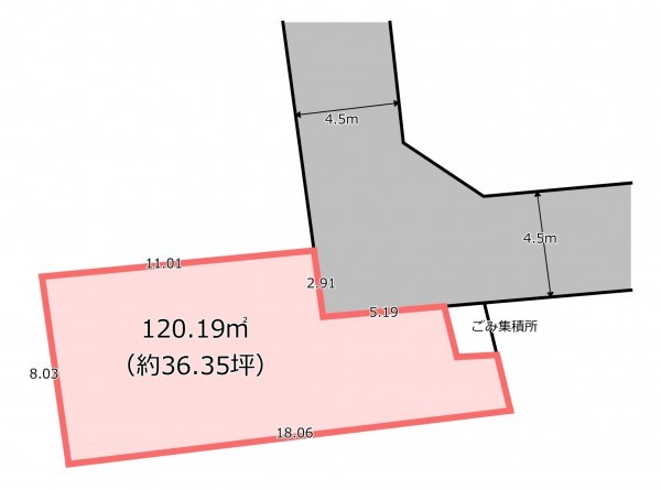 桶川市坂田西、土地の間取り画像です