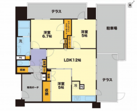桶川市朝日、マンションの間取り画像です