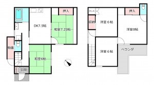 北本市東間、中古一戸建ての間取り画像です