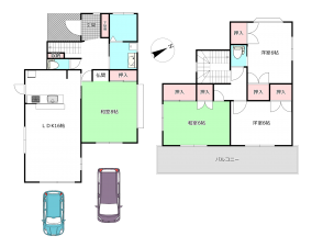 北本市中丸、中古一戸建ての間取り画像です