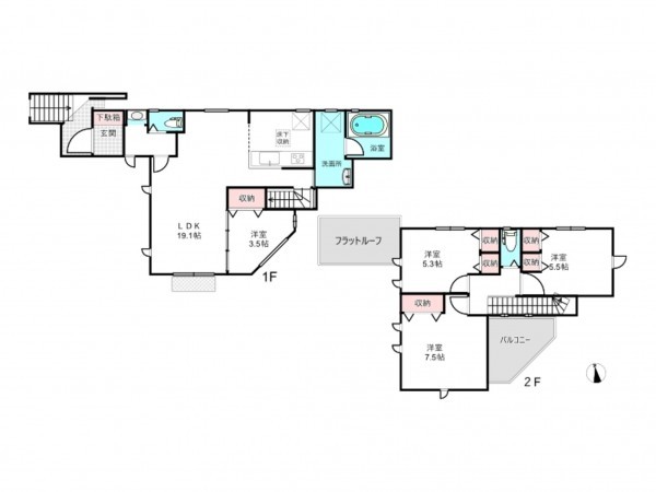 北本市本町、新築一戸建ての間取り画像です