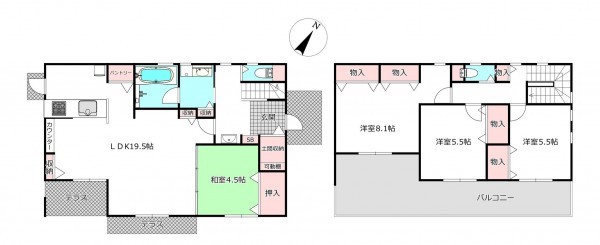 北本市中丸、新築一戸建ての間取り画像です