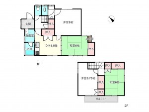 桶川市上日出谷南、中古一戸建ての間取り画像です