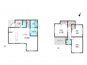 北本市下石戸、新築一戸建ての間取り画像です