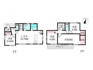 北本市宮内、中古一戸建ての間取り画像です
