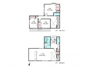 桶川市、中古一戸建ての間取り画像です