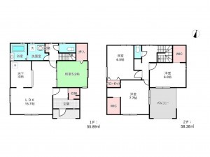 北本市石戸、新築一戸建ての間取り画像です