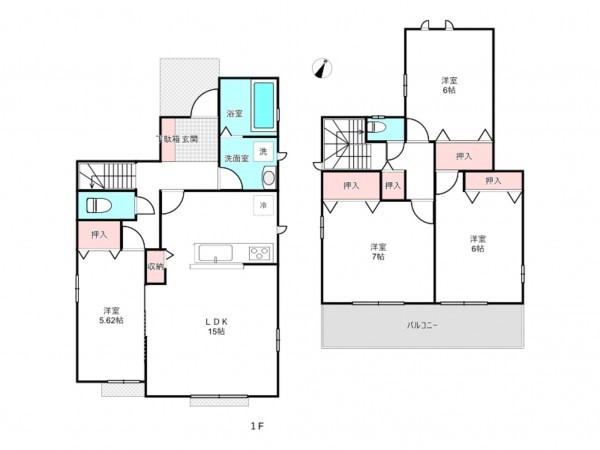 北本市宮内、新築一戸建ての間取り画像です