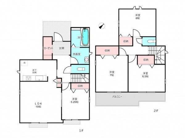 北本市宮内、新築一戸建ての間取り画像です