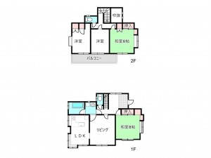 桶川市、中古一戸建ての間取り画像です