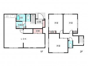 北本市中丸、中古一戸建ての間取り画像です
