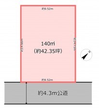 北本市緑、土地の間取り画像です
