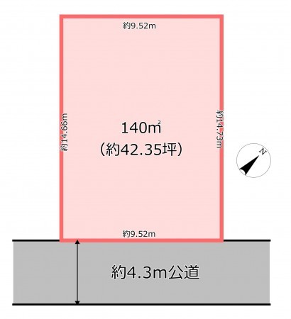 北本市緑、土地の間取り画像です