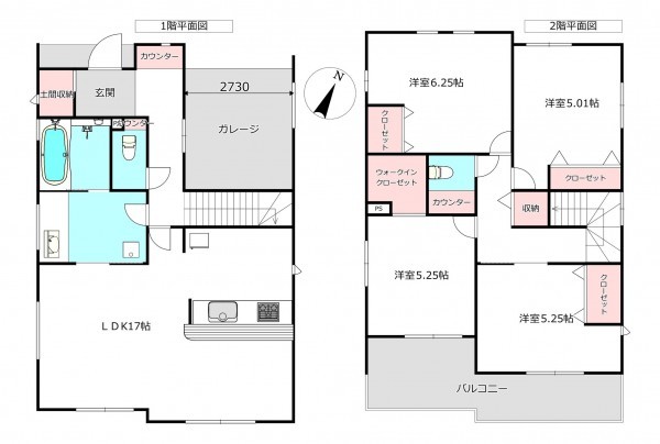 北本市中丸、新築一戸建ての間取り画像です