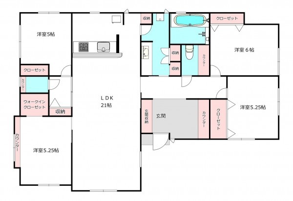 北本市中丸、新築一戸建ての間取り画像です