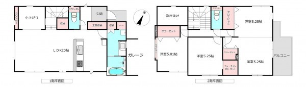 北本市中丸、新築一戸建ての間取り画像です