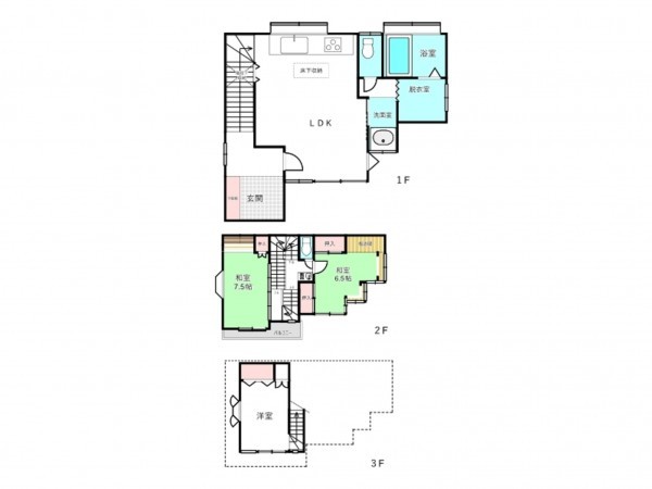 北本市石戸、中古一戸建ての間取り画像です