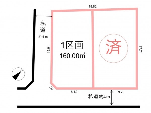 桶川市若宮、土地の間取り画像です