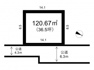 北本市二ツ家、土地の間取り画像です