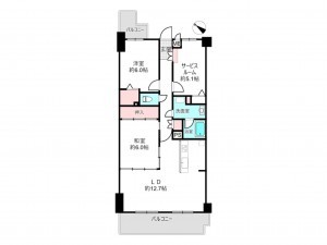 北本市朝日、マンションの間取り画像です