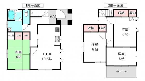 桶川市上日出谷南、中古一戸建ての間取り画像です