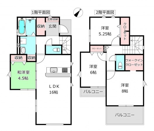 北本市東間、新築一戸建ての間取り画像です