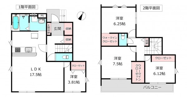 北本市東間、新築一戸建ての間取り画像です