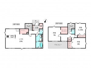 北本市東間、新築一戸建ての間取り画像です