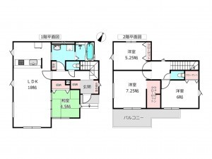 北本市東間、新築一戸建ての間取り画像です