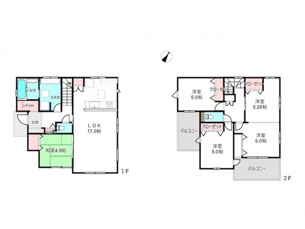 北本市中丸、新築一戸建ての間取り画像です