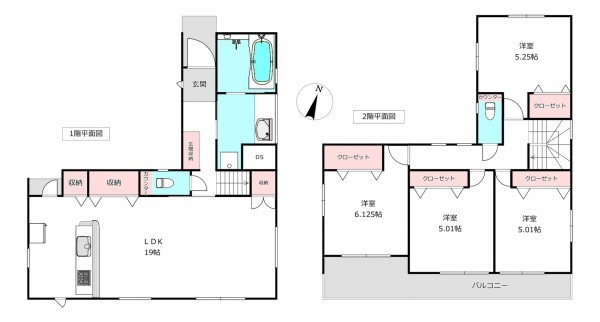 北本市東間、新築一戸建ての間取り画像です