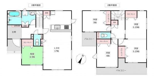 北本市東間、新築一戸建ての間取り画像です